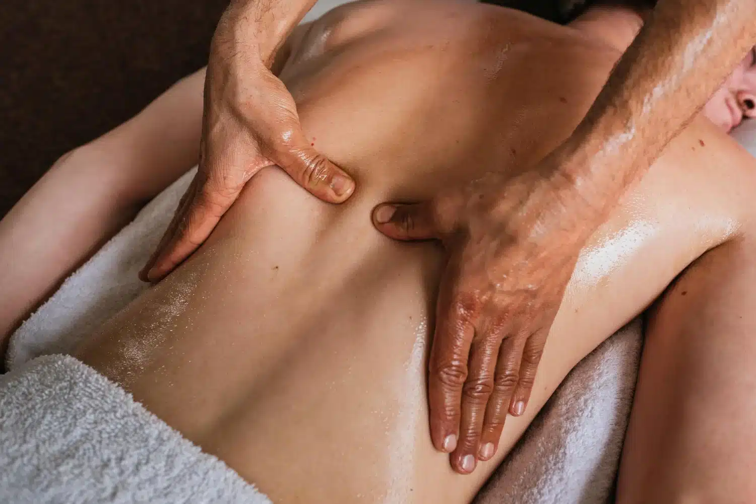 lymphatic drainage massage helping remove fluid buildup after intense w